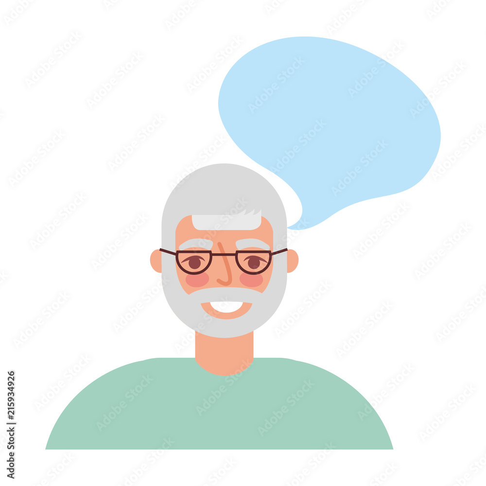 old man with speech bubble