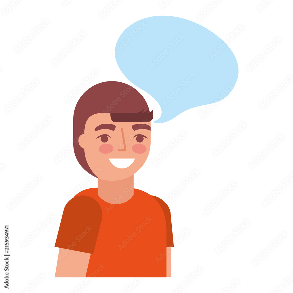 young man with speech bubble