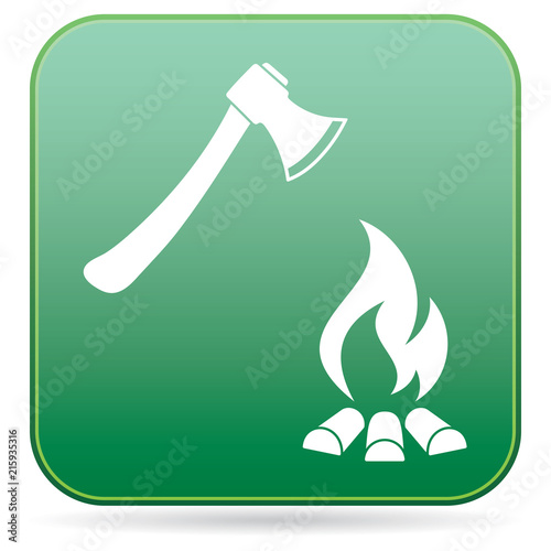 The ax and campfire icon