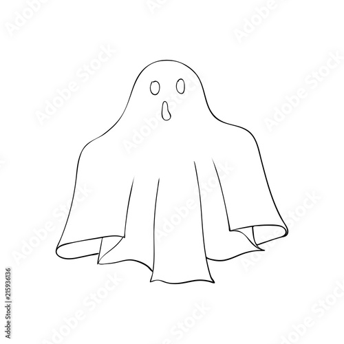 Ghost symbol of Halloween. Spook character of horror. Mystical Nightmare