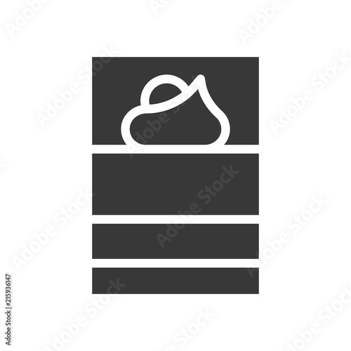 tiramisu in shot glass dessert, bakery and pastry set, glyph icon