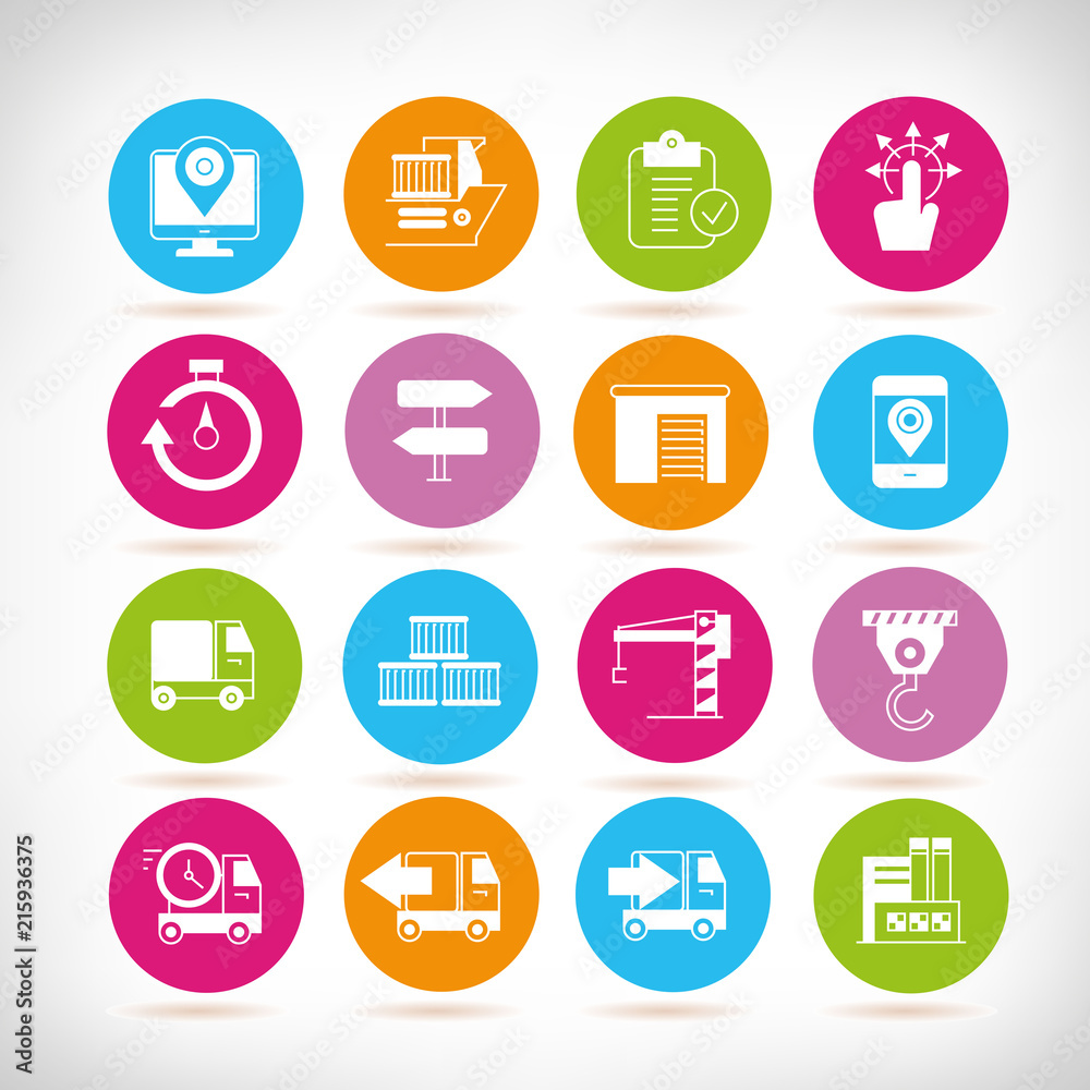 logistics and shipping icons