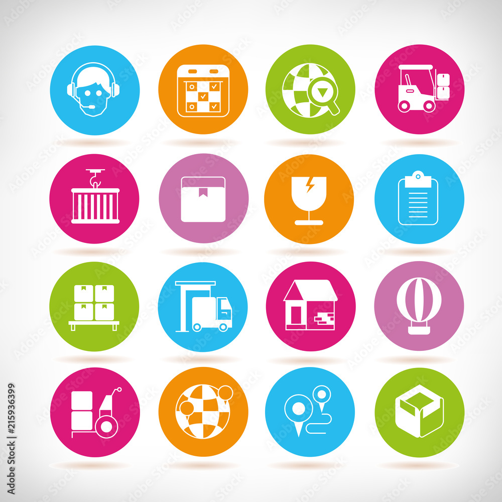 logistics and shipping icons logistics and shipping icons