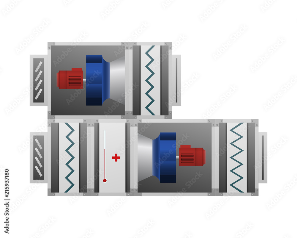 Ventilation system vector illustration. HVAC industry. Heating ...