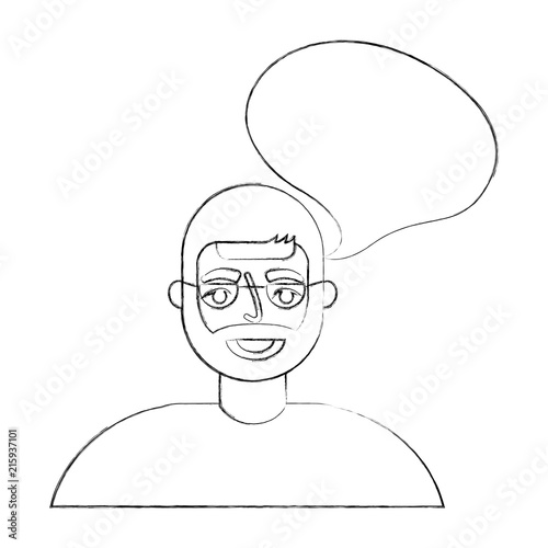 portrait old man grandpa talk bubble