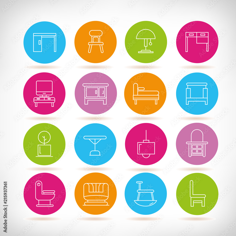 furniture, home appliance icons furniture, home appliance icons