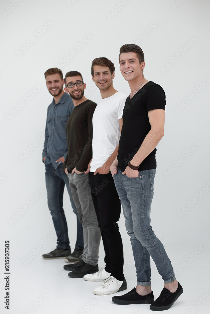Group of people smiling at the office lined up Group of people smiling at the office lined up