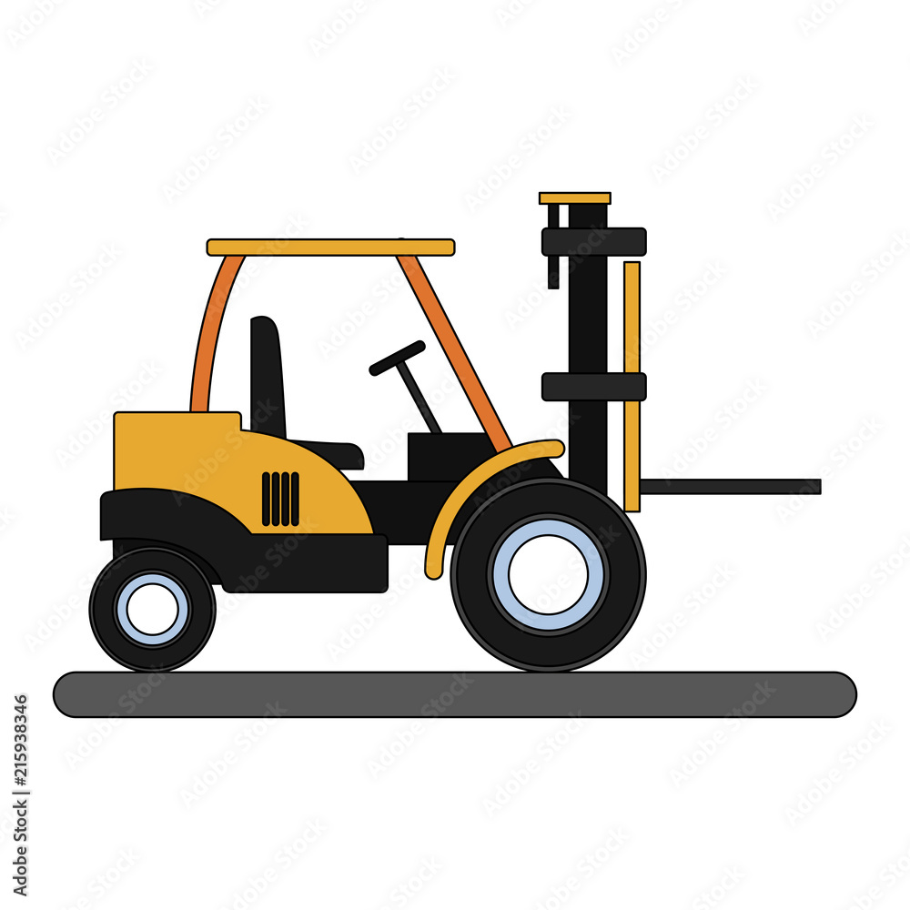 Forklift cargo vehicle vector illustration graphic design
