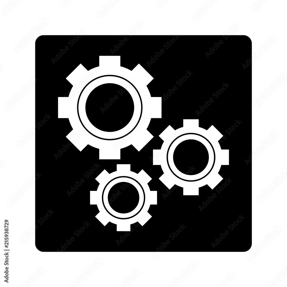 Gears working app button vector illustration graphic design Gears working app button vector illustration graphic design