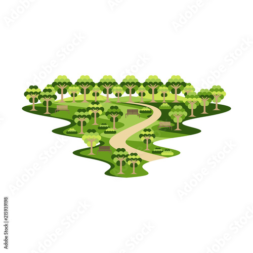 Park and Garden for Activity and Relax Landscape Vector