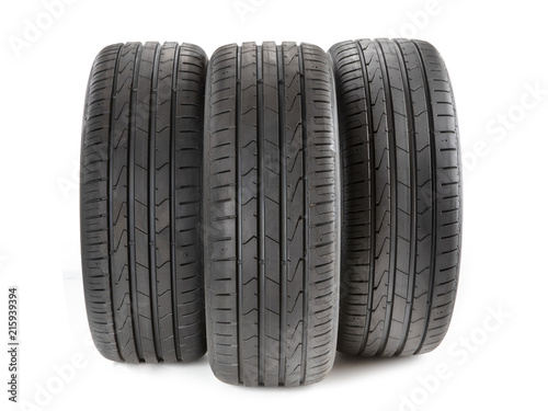 Car tires isolated on white © Timmary