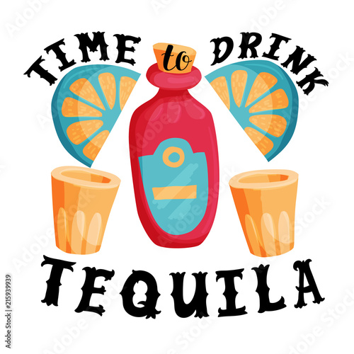 Time to drink tequila bar poster