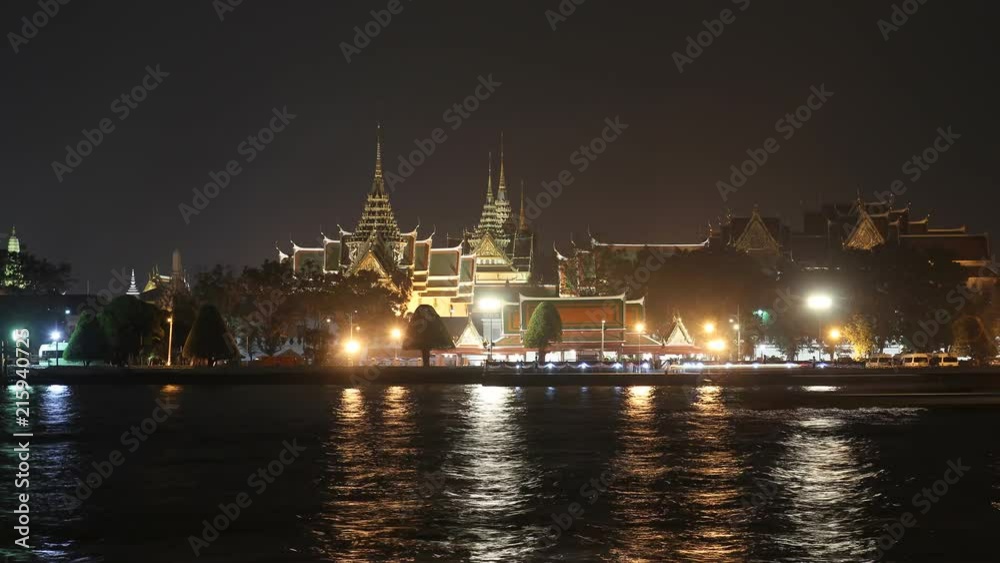 Timelapse of Grand palace at night in Bangkok ,Thailand. Timelapse of Grand palace at night in Bangkok ,Thailand.