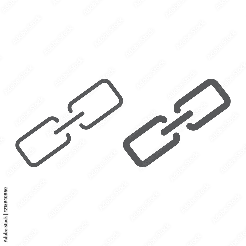 Link line and glyph icon, contact us and chain, button sign, vector graphics, a linear pattern on a white background, eps 10. Link line and glyph icon, contact us and chain, button sign, vector graphics, a linear pattern on a white background, eps 10.