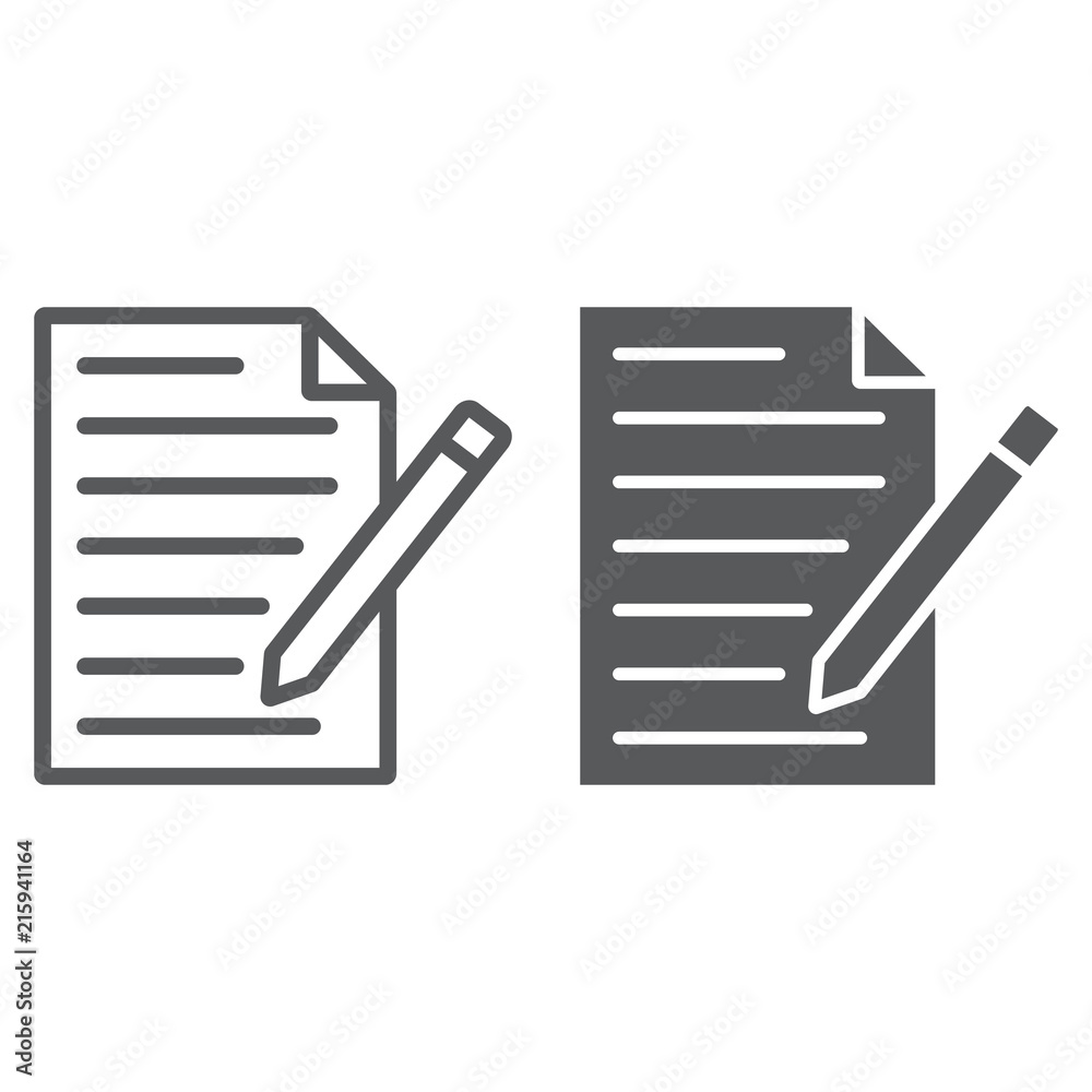 Contact form line glyph icon, paper and pen, blank sign, vector graphics, a linear pattern on a white background, eps 10. Contact form line glyph icon, paper and pen, blank sign, vector graphics, a linear pattern on a white background, eps 10.