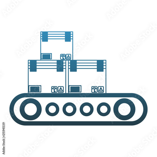 Boxes on conveyor tape vector illustration graphic design
