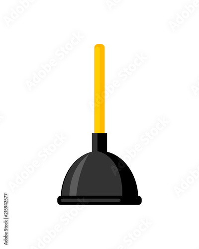 Plunger vector illustration isolated on white background.
