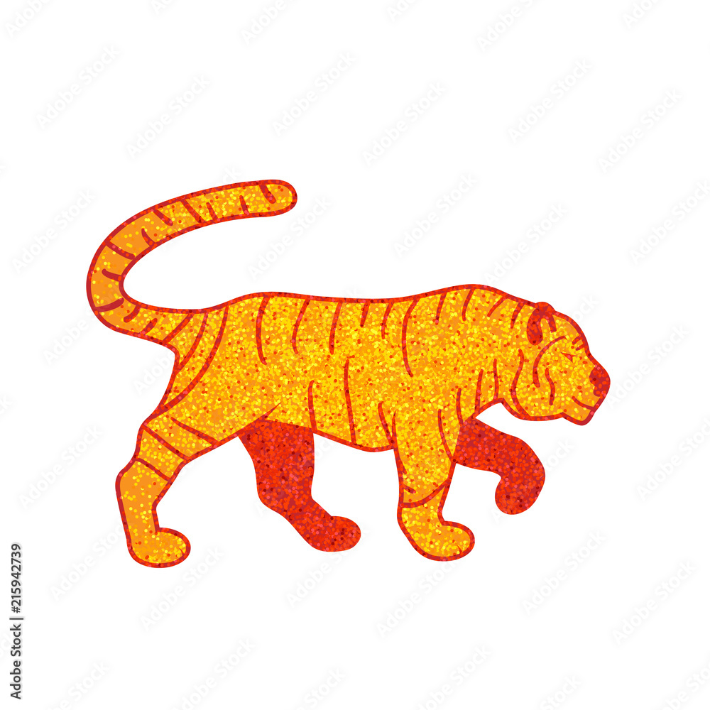 tiger silhouette isolated on white background