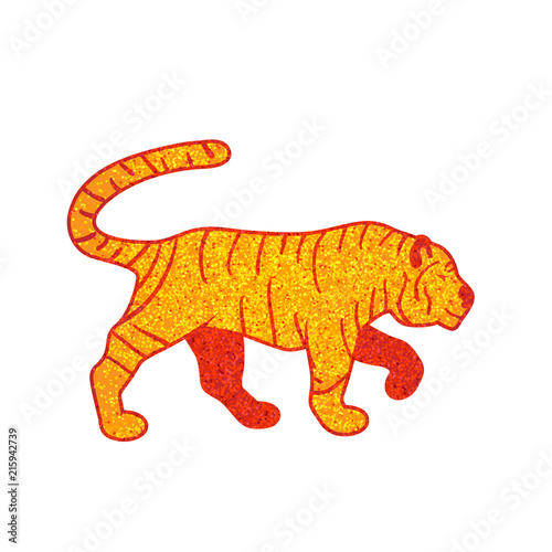 tiger silhouette isolated on white background © Deno