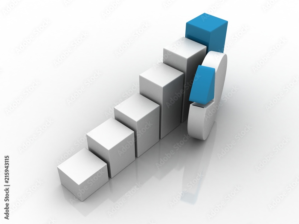 3d rendering Stock market online business concept. business Graph 