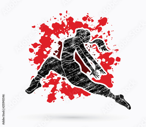 Street dance, B boys dance, Hip Hop Dancing action graphic vector