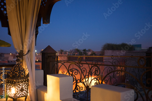 oriental night roof view in marrakesh