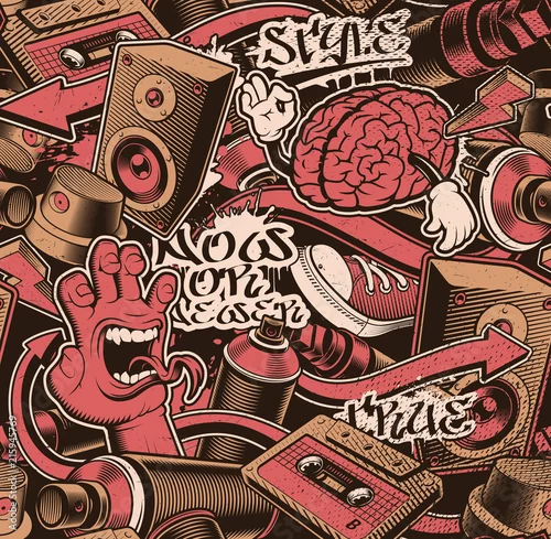 Obraz Wzór graffiti bez szwu