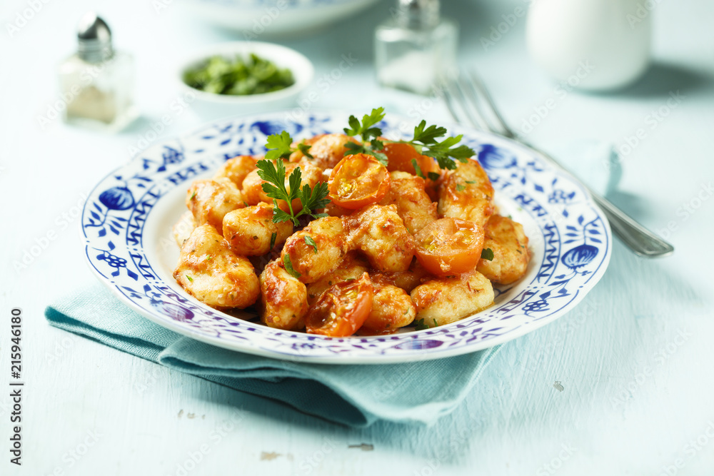 Homemade gnocchi with tomato sauce Homemade gnocchi with tomato sauce