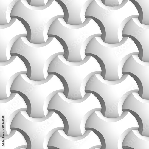 White 3d seamless texture, abstract geometric pattern, 3d render