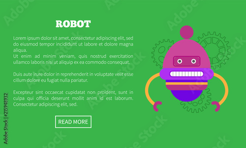 Rounded Robot with Two Limbs and Face Promo Poster