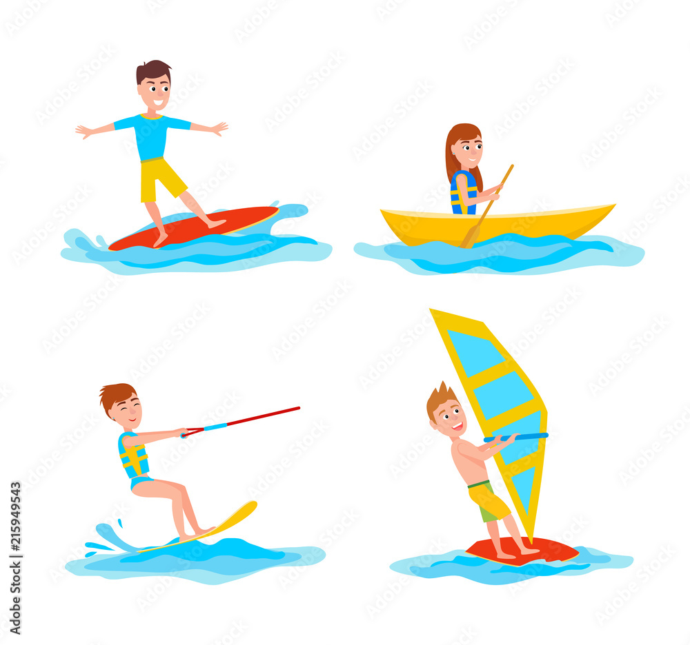 Summer and Sport Collection Vector Illustration