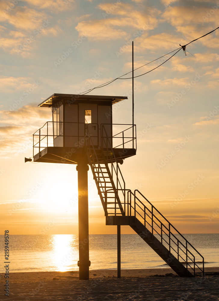 Rettungsturm am Strand - Sonnenuntergang