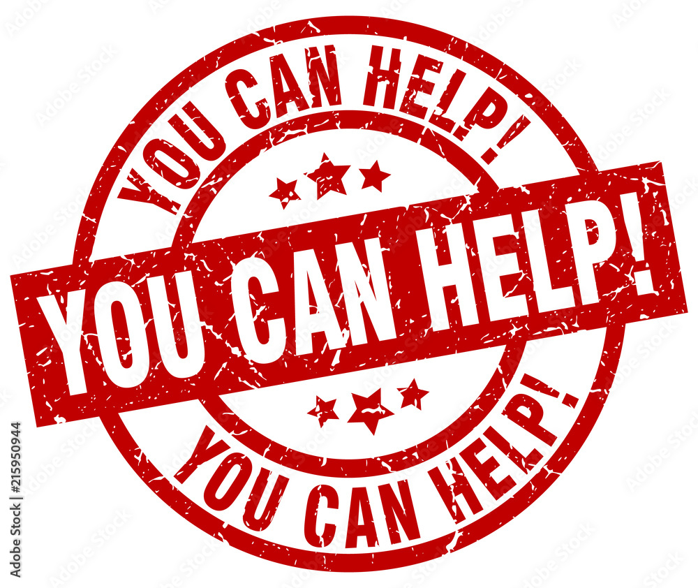 you can help round red grunge stamp you can help round red grunge stamp