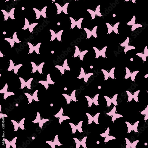 Vector butterflies pattern. Abstract seamless background.