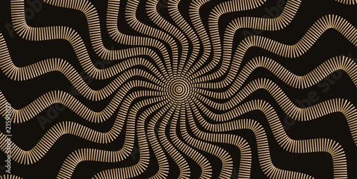 graphic banner with a wavy star pattern in gold