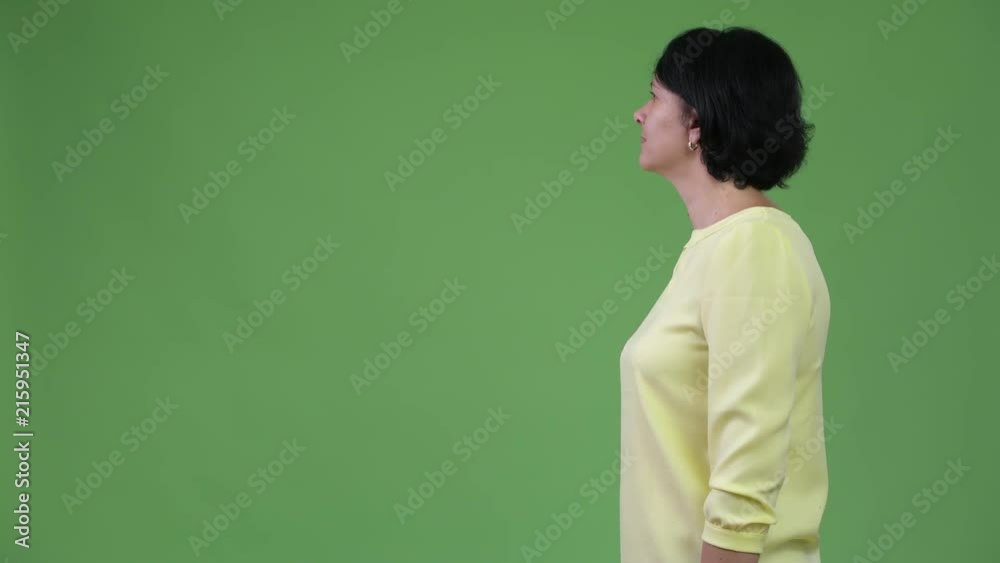 Profile view of beautiful businesswoman with short hair Profile view of beautiful businesswoman with short hair