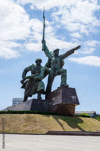 Russia, the peninsula of Crimea, the city of Sevastopol. 06/10/2018: Monument "Soldier and Sailor" in Sevastopol, on the Black Sea coast