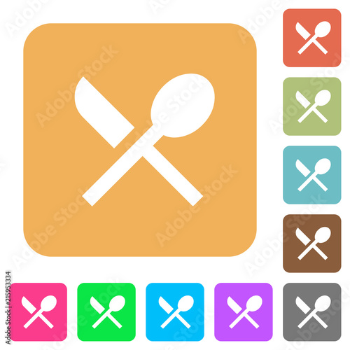 Dining rounded square flat icons
