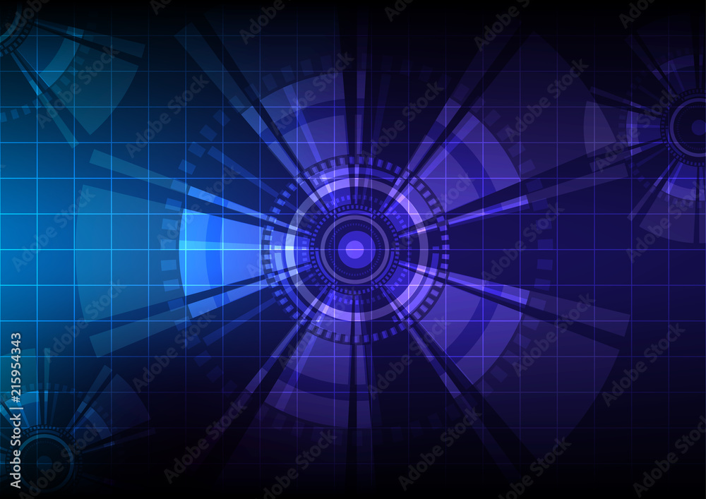 Abstract blue sci-fi space background .