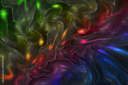 Abstract colorful marble texture. Fantasy fractal background. Digital art. 3D rendering.