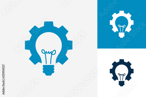 Gear Idea Bulb Lamp Logo Template Design Vector, Emblem, Design Concept, Creative Symbol, Icon