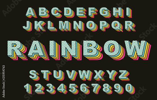 Rainbow Vintage Alphabet