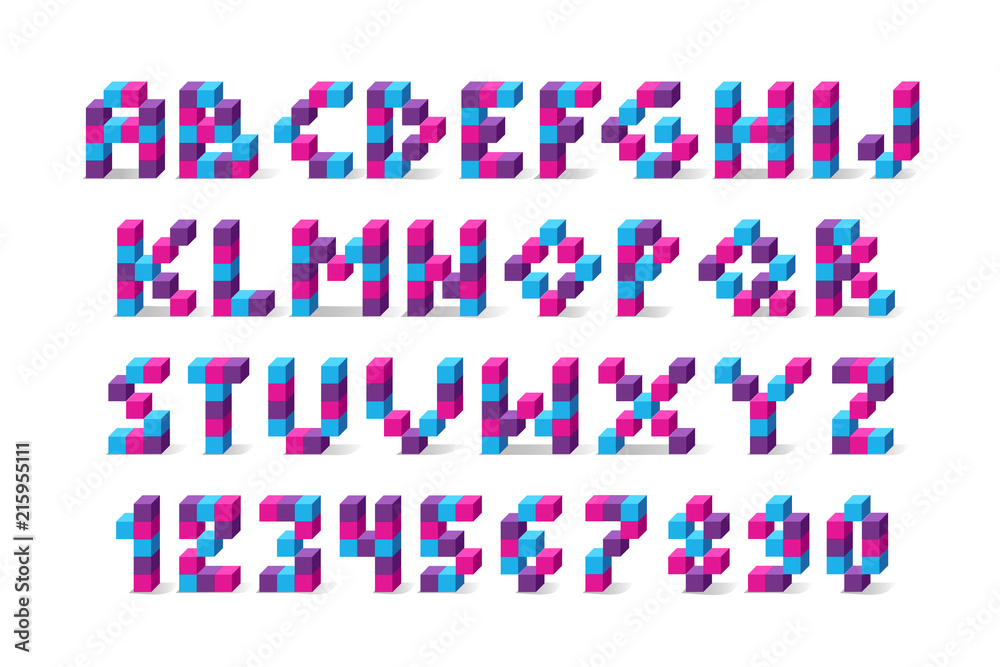 Pixel retro video game font. Pixel retro video game font.
