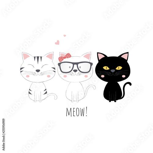 Set of lovely cat.