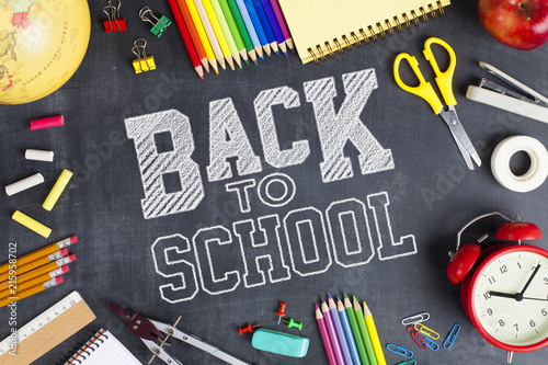 Back to school concept - school office supplies