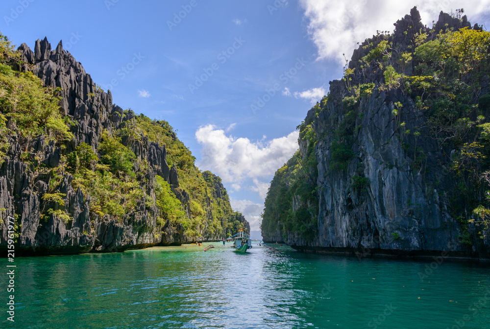 Big lagoon of Miniloc island in National Park and Reserve El Nido