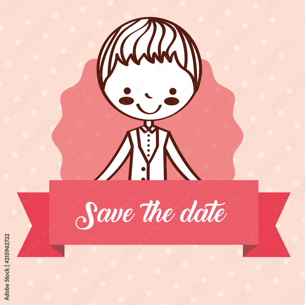 cute wedding groom girl romantic save the date vector illustration cute wedding groom girl romantic save the date vector illustration