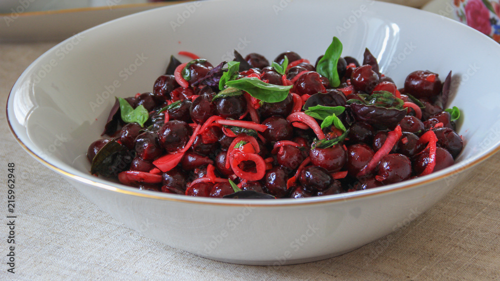cherry and Basil salad cherry and Basil salad