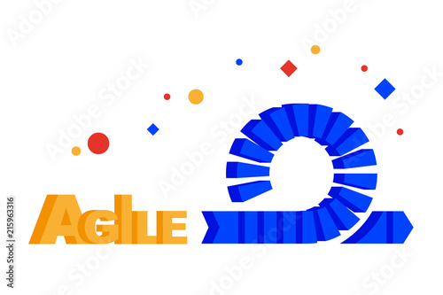 Agile Development (scrum, kanban, devops). Symbol concept. 