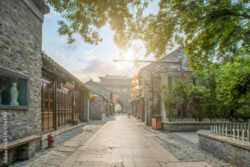 Yangzhou, China. July 2018: Yangzhou Dongguan Street is a famous old street and tourist attraction. photo